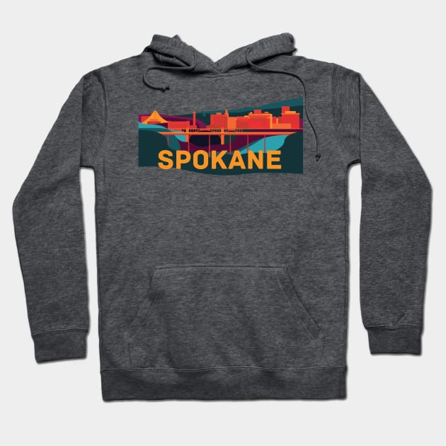 Abstract Spokane Cityscape Hoodie by SkySlate